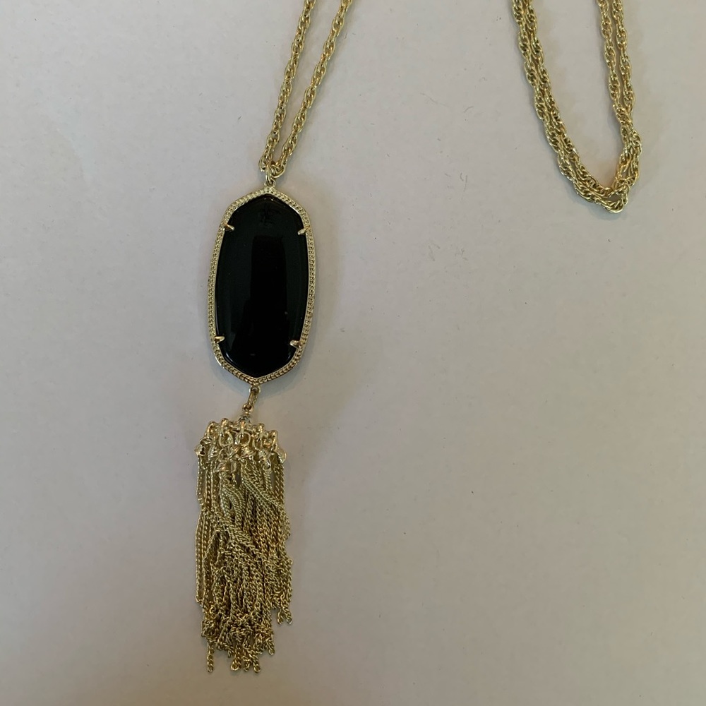Kendra Scott Rayne Long Pendant Necklace in Black